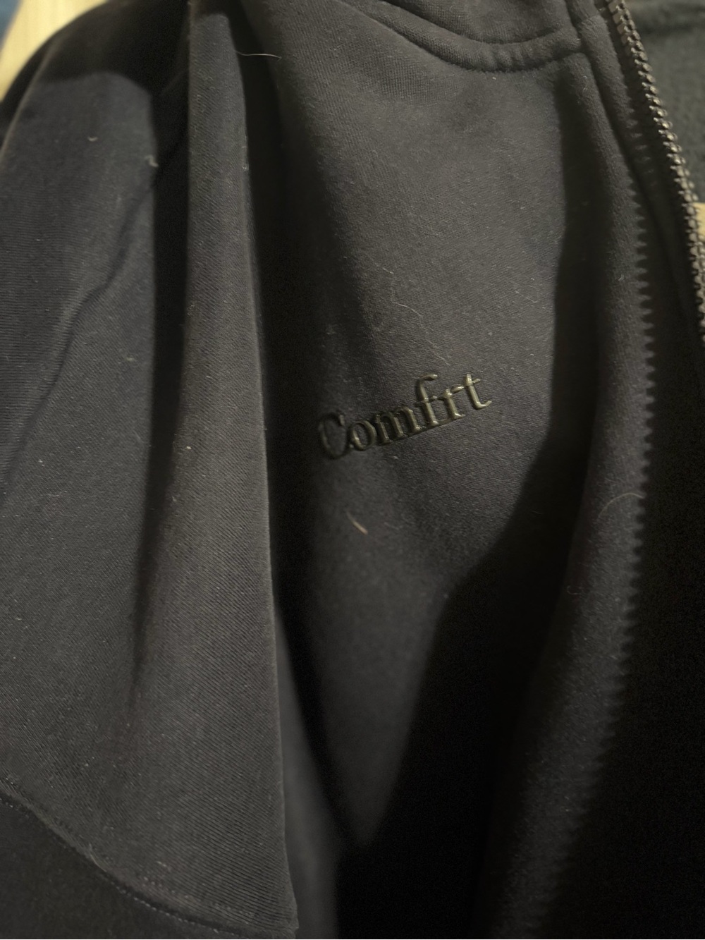 Comfrt Navy Zip-Up Sweater